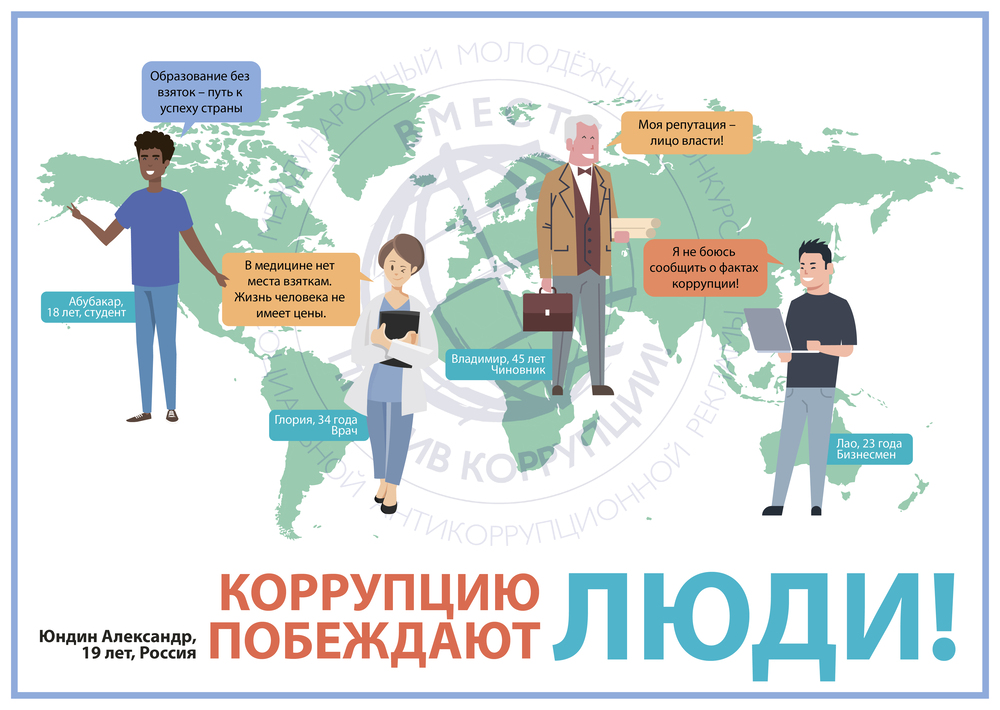 Лучшие работы Международного молодежного конкурса социальной антикоррупционной рекламы «Вместе против коррупции!»